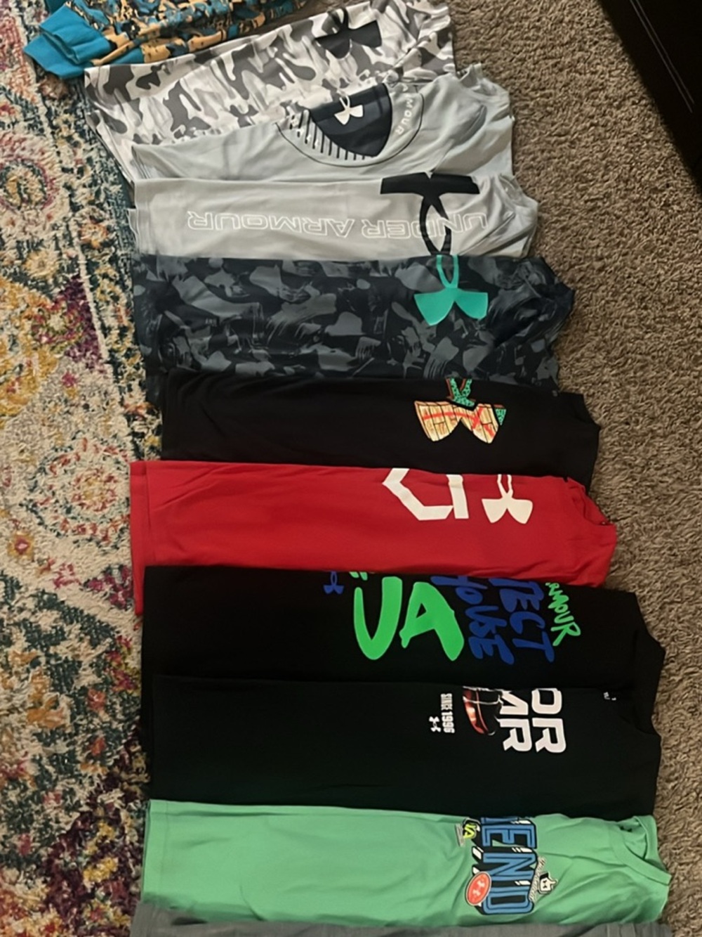 Under Armour Boy’s Mixed Athletic Tops in Teal, Black, Red, Gray, Green